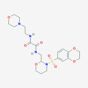 molecular formula C21H30N4O8S B2523161 N-{[3-(2,3-Dihydro-1,4-benzodioxin-6-sulfonyl)-1,3-oxazinan-2-yl]methyl}-N'-[2-(morpholin-4-yl)ethyl]ethanediamid CAS No. 872881-53-3