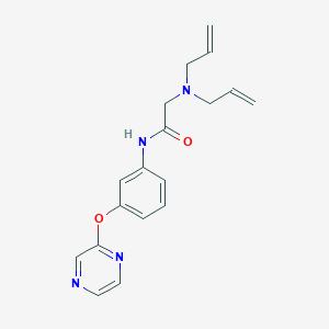 molecular formula C18H20N4O2 B2523162 2-(二烯丙基氨基)-N-[3-(2-吡嗪氧基)苯基]乙酰胺 CAS No. 866157-11-1