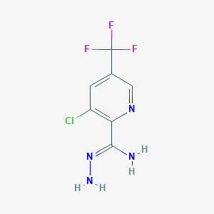 molecular formula C7H6ClF3N4 B2523166 N'-Amino-3-chloro-5-(trifluoromethyl)pyridine-2-carboximidamide CAS No. 2379918-35-9