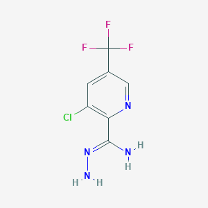 molecular formula C7H6ClF3N4 B2523166 N'-氨基-3-氯-5-(三氟甲基)吡啶-2-甲酰亚胺 CAS No. 2379918-35-9