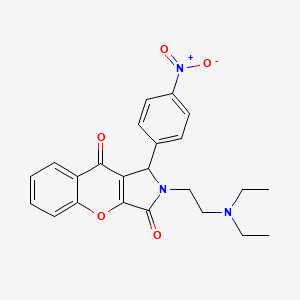 molecular formula C23H23N3O5 B2523171 2-(2-(二乙氨基)乙基)-1-(4-硝基苯基)-1,2-二氢色烯并[2,3-c]吡咯-3,9-二酮 CAS No. 631865-03-7