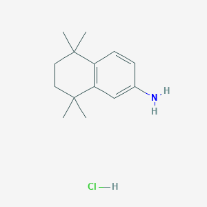 molecular formula C14H22ClN B2523172 5,5,8,8-Tetramethyl-6,7-dihydronaphthalen-2-amine;hydrochloride CAS No. 2243521-50-6