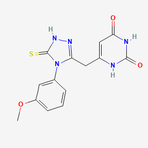 molecular formula C14H13N5O3S B2523178 6-[[4-(3-甲氧基苯基)-5-硫代-1H-1,2,4-三唑-3-基]甲基]-1H-嘧啶-2,4-二酮 CAS No. 872696-14-5
