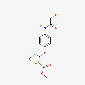 molecular formula C15H15NO5S B2523179 3-{4-[(2-甲氧基乙酰基)氨基]苯氧基}-2-噻吩甲酸甲酯 CAS No. 900019-30-9