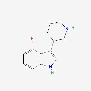 molecular formula C13H15FN2 B2523181 4-Fluoro-3-(piperidin-3-YL)-1H-indole CAS No. 1266795-93-0