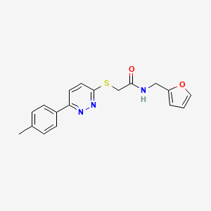 molecular formula C18H17N3O2S B2523182 N-(呋喃-2-基甲基)-2-((6-(对甲苯基)吡哒嗪-3-基)硫代)乙酰胺 CAS No. 895457-91-7