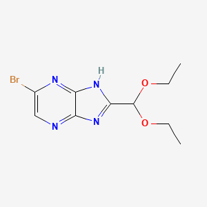 molecular formula C10H13BrN4O2 B2523187 5-Bromo-2-(diethoxymethyl)-3H-imidazo[4,5-b]pyrazine CAS No. 2490406-98-7