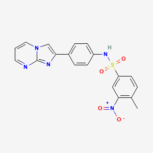 molecular formula C19H15N5O4S B2523190 N-(4-咪唑并[1,2-a]嘧啶-2-基苯基)-4-甲基-3-硝基苯磺酰胺 CAS No. 836663-39-9