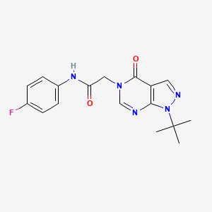 molecular formula C17H18FN5O2 B2523194 2-(1-tert-butyl-4-oxopyrazolo[3,4-d]pyrimidin-5-yl)-N-(4-fluorophenyl)acetamide CAS No. 863447-75-0