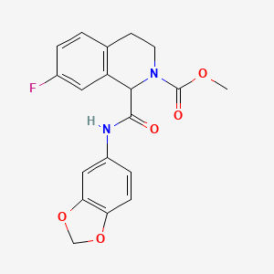 molecular formula C19H17FN2O5 B2523198 methyl 1-(benzo[d][1,3]dioxol-5-ylcarbamoyl)-7-fluoro-3,4-dihydroisoquinoline-2(1H)-carboxylate CAS No. 1351581-57-1