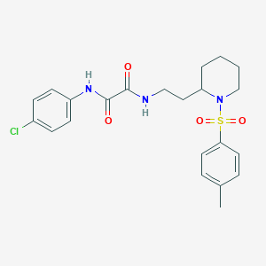 molecular formula C22H26ClN3O4S B2523199 N1-(4-chlorophenyl)-N2-(2-(1-tosylpiperidin-2-yl)ethyl)oxalamide CAS No. 898450-23-2