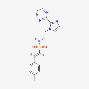 molecular formula C18H19N5O2S B2523210 (E)-N-(2-(2-(pyrimidin-2-yl)-1H-imidazol-1-yl)ethyl)-2-(p-tolyl)ethenesulfonamide CAS No. 1798406-99-1