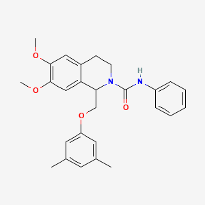 molecular formula C27H30N2O4 B2523216 1-[(3,5-dimethylphenoxy)methyl]-6,7-dimethoxy-N-phenyl-3,4-dihydro-1H-isoquinoline-2-carboxamide CAS No. 486451-98-3