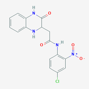 molecular formula C16H13ClN4O4 B2523218 N-(4-chloro-2-nitrophenyl)-2-(3-oxo-1,2,3,4-tetrahydroquinoxalin-2-yl)acetamide CAS No. 1008047-94-6