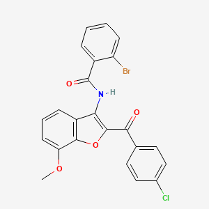 molecular formula C23H15BrClNO4 B2523227 2-溴-N-(2-(4-氯苯甲酰)-7-甲氧基苯并呋喃-3-基)苯甲酰胺 CAS No. 929452-65-3