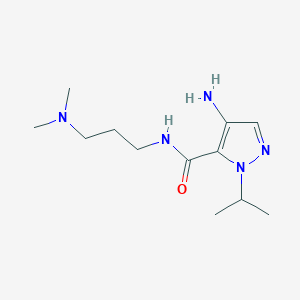 molecular formula C12H23N5O B2523228 4-Amino-N-[3-(dimethylamino)propyl]-1-isopropyl-1H-pyrazole-5-carboxamide CAS No. 2101195-11-1