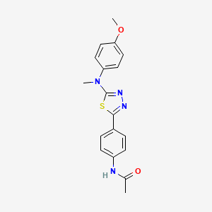 molecular formula C18H18N4O2S B2523231 N-(4-(5-((4-methoxyphenyl)(methyl)amino)-1,3,4-thiadiazol-2-yl)phenyl)acetamide CAS No. 1021134-25-7