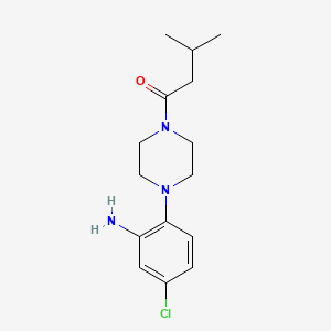 molecular formula C15H22ClN3O B2523232 1-[4-(2-アミノ-4-クロロフェニル)ピペラジン-1-イル]-3-メチルブタン-1-オン CAS No. 879590-35-9