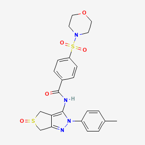 molecular formula C23H24N4O5S2 B2523235 4-(吗啉代磺酰基)-N-(5-氧化-2-(对甲苯基)-4,6-二氢-2H-噻吩并[3,4-c]吡唑-3-基)苯甲酰胺 CAS No. 1019103-15-1