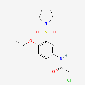 molecular formula C14H19ClN2O4S B2523239 2-chloro-N-[4-ethoxy-3-(pyrrolidine-1-sulfonyl)phenyl]acetamide CAS No. 871217-94-6