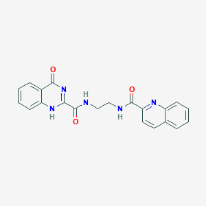 molecular formula C21H17N5O3 B252324 4-oxo-N-[2-(quinoline-2-carbonylamino)ethyl]-1H-quinazoline-2-carboxamide 
