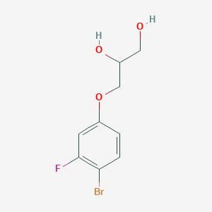 molecular formula C9H10BrFO3 B2523240 3-(4-溴-3-氟苯氧基)丙烷-1,2-二醇 CAS No. 1548539-95-2