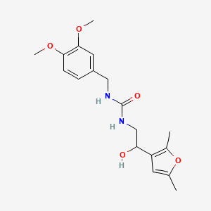 molecular formula C18H24N2O5 B2523246 1-[(3,4-二甲氧基苯基)甲基]-3-[2-(2,5-二甲基呋喃-3-基)-2-羟乙基]脲 CAS No. 2319841-56-8