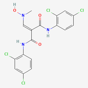 molecular formula C17H13Cl4N3O3 B2523247 N,N'-bis(2,4-dichlorophenyl)-2-{[hydroxy(methyl)amino]methylidene}propanediamide CAS No. 339096-74-1