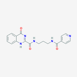 molecular formula C18H17N5O3 B252325 4-oxo-N-[3-(pyridine-4-carbonylamino)propyl]-1H-quinazoline-2-carboxamide 
