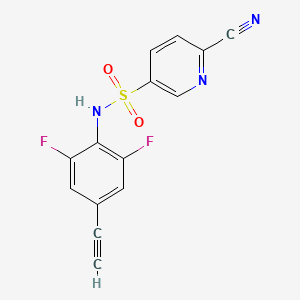 molecular formula C14H7F2N3O2S B2523253 6-cyano-N-(4-ethynyl-2,6-difluorophenyl)pyridine-3-sulfonamide CAS No. 1797678-13-7