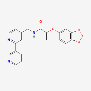 molecular formula C21H19N3O4 B2523254 N-([2,3'-bipyridin]-4-ylmethyl)-2-(benzo[d][1,3]dioxol-5-yloxy)propanamide CAS No. 1903169-37-8