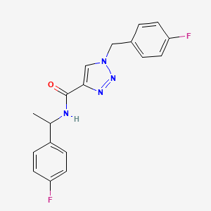 molecular formula C18H16F2N4O B2523255 1-(4-氟苄基)-N-(1-(4-氟苯基)乙基)-1H-1,2,3-三唑-4-甲酰胺 CAS No. 1326931-99-0