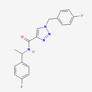 molecular formula C18H16F2N4O B2523255 N-(1-(4-fluorophényl)éthyl)-1-(4-fluorobenzyl)-1H-1,2,3-triazole-4-carboxamide CAS No. 1326931-99-0