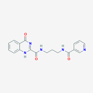 molecular formula C18H17N5O3 B252326 4-oxo-N-[3-(pyridine-3-carbonylamino)propyl]-1H-quinazoline-2-carboxamide 