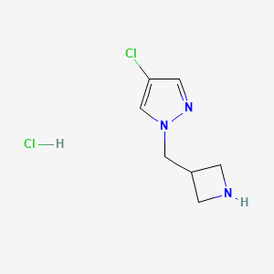 molecular formula C7H11Cl2N3 B2523260 1-[(azetidin-3-yl)methyl]-4-chloro-1H-pyrazole hydrochloride CAS No. 2379945-52-3