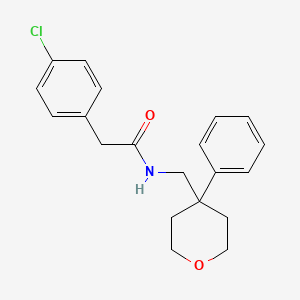 2-(4-chlorophenyl)-N-[(4-phenyloxan-4-yl)methyl]acetamide