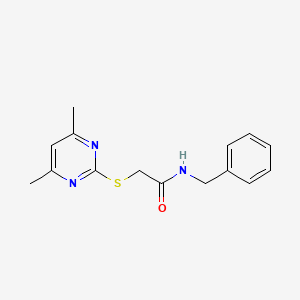 molecular formula C15H17N3OS B2523262 N-benzyl-2-[(4,6-dimethylpyrimidin-2-yl)sulfanyl]acetamide CAS No. 321974-71-4