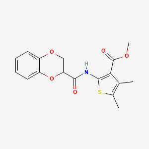 molecular formula C17H17NO5S B2523268 Methyl 2-(2,3-dihydro-1,4-benzodioxine-3-carbonylamino)-4,5-dimethylthiophene-3-carboxylate CAS No. 868153-65-5