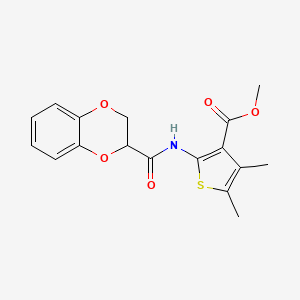 Methyl 2-(2,3-dihydro-1,4-benzodioxine-3-carbonylamino)-4,5-dimethylthiophene-3-carboxylate