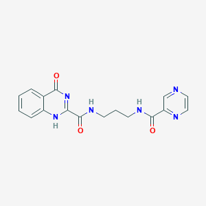 4-oxo-N-[3-(pyrazine-2-carbonylamino)propyl]-1H-quinazoline-2-carboxamide