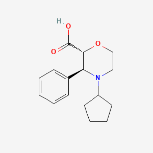 molecular formula C16H21NO3 B2523273 (2R,3S)-4-Cyclopentyl-3-phenylmorpholine-2-carboxylic acid CAS No. 2096396-53-9