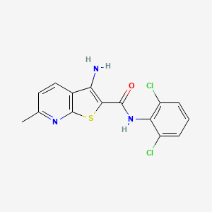 molecular formula C15H11Cl2N3OS B2523279 3-amino-N-(2,6-dichlorophenyl)-6-methylthieno[2,3-b]pyridine-2-carboxamide CAS No. 496804-74-1