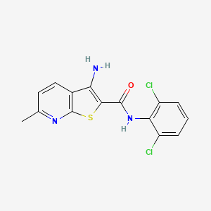 molecular formula C15H11Cl2N3OS B2523279 3-アミノ-N-(2,6-ジクロロフェニル)-6-メチルチエノ[2,3-b]ピリジン-2-カルボキサミド CAS No. 496804-74-1