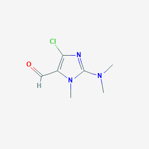 molecular formula C7H10ClN3O B2523280 5-氯-2-(二甲氨基)-3-甲基咪唑-4-甲醛 CAS No. 2247103-64-4