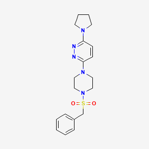 molecular formula C19H25N5O2S B2523287 3-(4-(Benzylsulfonyl)piperazin-1-yl)-6-(pyrrolidin-1-yl)pyridazine CAS No. 1219903-38-4