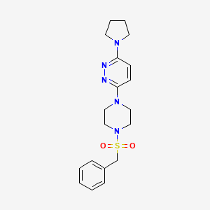 molecular formula C19H25N5O2S B2523287 3-(4-(苯甲酰磺酰基)哌嗪-1-基)-6-(吡咯烷-1-基)哒嗪 CAS No. 1219903-38-4