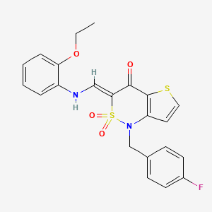 molecular formula C22H19FN2O4S2 B2523288 (3Z)-3-{[(2-乙氧基苯基)氨基]亚甲基}-1-(4-氟苄基)-1H-噻吩并[3,2-c][1,2]噻嗪-4(3H)-酮 2,2-二氧化物 CAS No. 894684-28-7