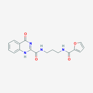 molecular formula C17H16N4O4 B252329 N-[3-(furan-2-carbonylamino)propyl]-4-oxo-1H-quinazoline-2-carboxamide 