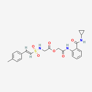 [2-[2-(cyclopropylcarbamoyl)anilino]-2-oxoethyl] 2-[[(E)-2-(4-methylphenyl)ethenyl]sulfonylamino]acetate