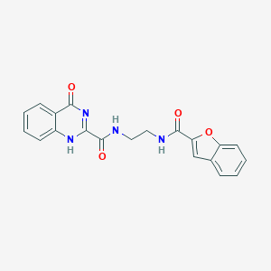 molecular formula C20H16N4O4 B252330 N-[2-(1-benzofuran-2-carbonylamino)ethyl]-4-oxo-1H-quinazoline-2-carboxamide 